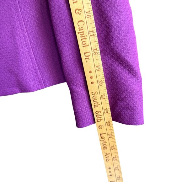 Louben Mock Neck Full Zip Jacket Women's 12 Purple Long Sleeve Modern Chic - Picture 7 of 10